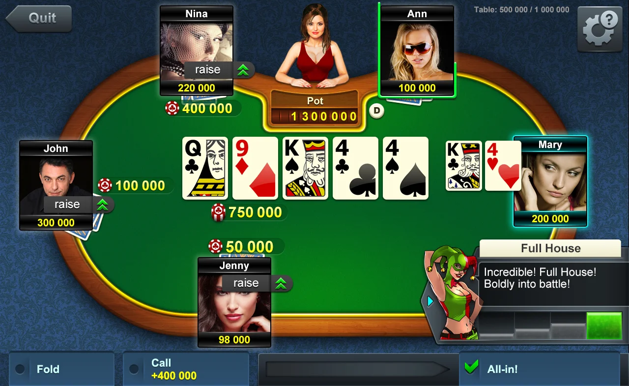 Flush poker hand